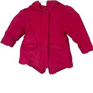 Old Navy Hot Pink Hooded Jacket 18-24 Months Infant Girls Coat Winter Cozy Warm